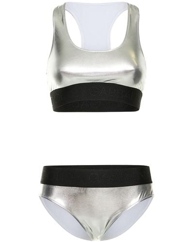 Dolce & Gabbana Set bikini in jersey lamé - Bianco