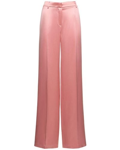Magda Butrym Silk Satin Straight Trousers - Pink