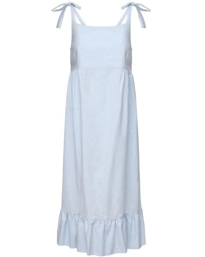 The Sleep Shirt Linen Nightgown - Blue