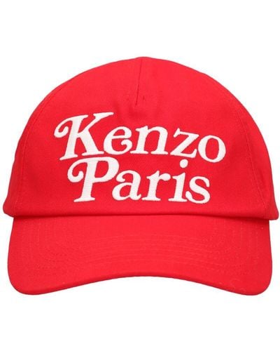 KENZO Gorra de baseball de algodón - Rojo