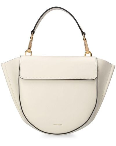 Wandler Mini Hortensia Leather Top Handle Bag - White