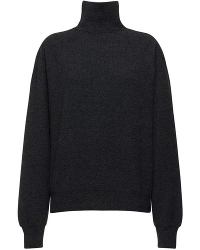 Lemaire Wool Blend Turtleneck Sweater - Black