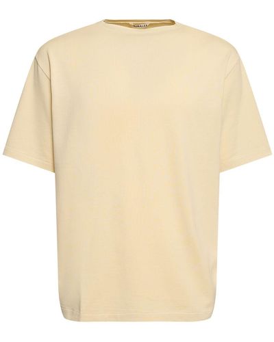 AURALEE Cotton Knit T-shirt - Natural