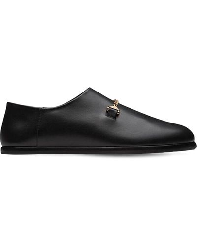 Hyusto Sly Man Leather Slippers - Black