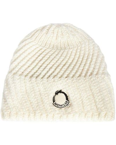 Moncler Cny Wool Blend Beanie - Natural