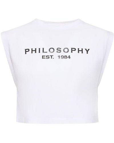 Philosophy Di Lorenzo Serafini T-shirt cropped con logo - Bianco