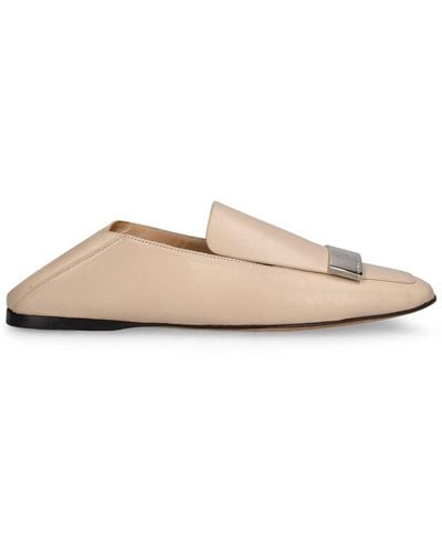 Sergio Rossi Leather Loafers - Natural
