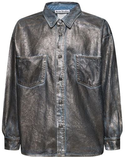 Acne Studios Santo Lunar Coated Cotton Shirt - Grey