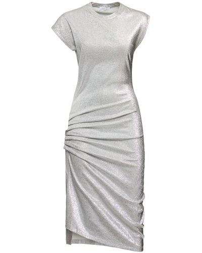 Rabanne Stretch Lurex Jersey Midi Dress - Gray