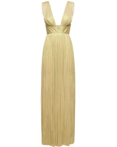 Maria Lucia Hohan Piper Silk Tulle Long Dress - Metallic