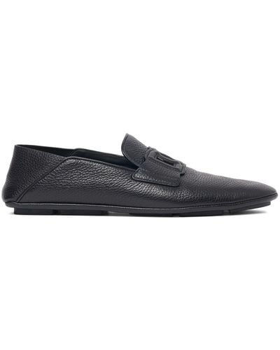 Dolce & Gabbana Dg Driver Leather Loafer - Gray