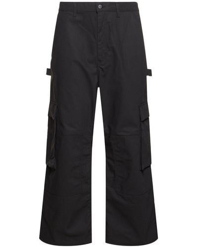 Junya Watanabe Carhartt Logo Cotton Blend Trousers - Black