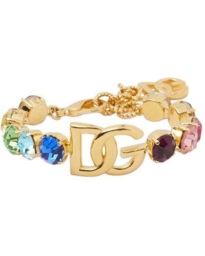 Dolce & Gabbana Armband Mit Kristallkette "dg Capri" - Mehrfarbig