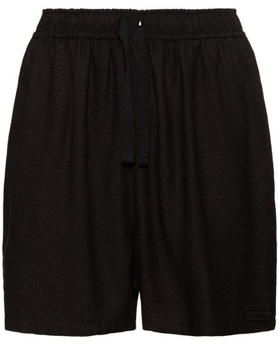 4SDESIGNS baggy Viscose Blend Satin Shorts - Black