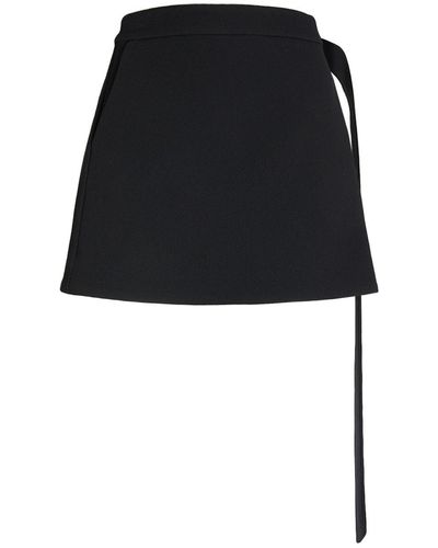 Ami Paris Wool Crepe Mini Skirt - Black