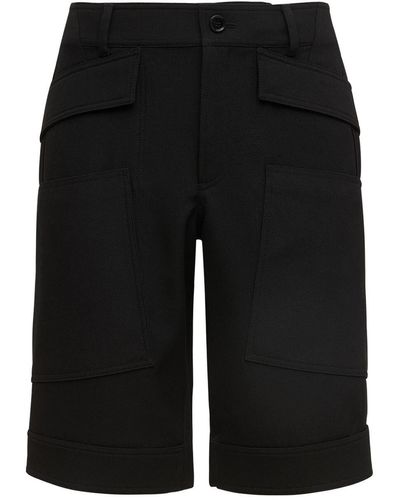 Burberry Shorts De Lana Grain De Poudre - Negro