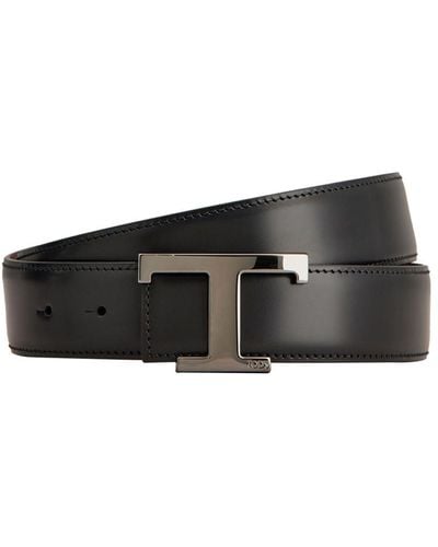 Tod's Logo leather belt - Blanco