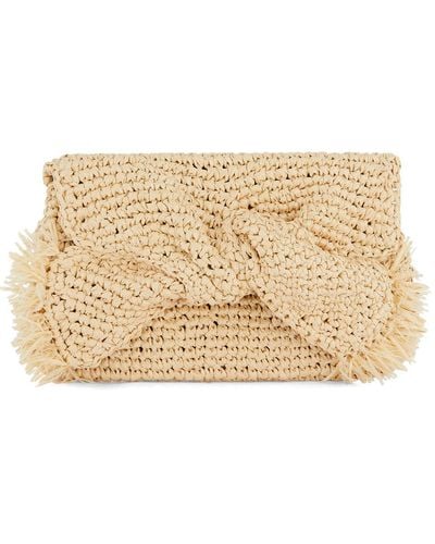 Anya Hindmarch Stroh-clutch "bow" - Natur