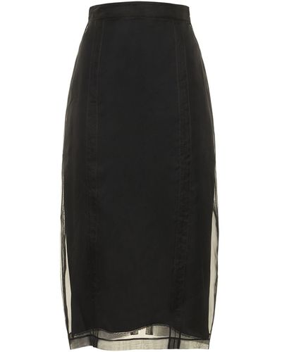 Gucci オーガンザペンシルスカート - ブラック