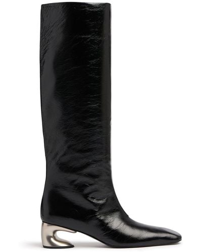 Jil Sander 50mm Leather Tall Boots - Black