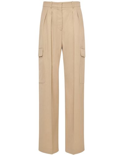 Sportmax Cargohose Aus Baumwollmischtwill "jacopo" - Natur