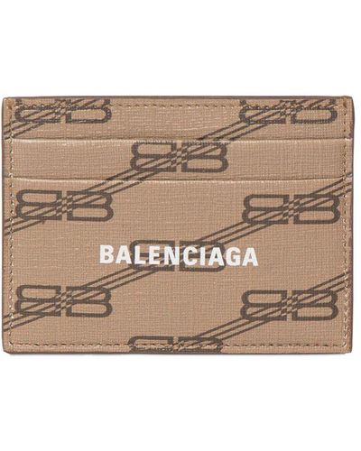 Balenciaga Logo Printed Faux Leather Card Holder - Multicolor