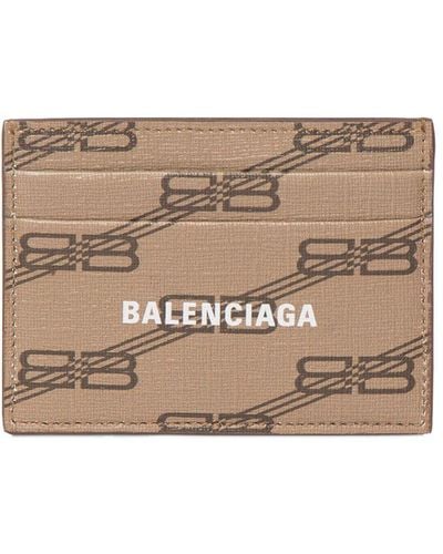 Balenciaga Logo Printed Faux Leather Card Holder - Multicolour