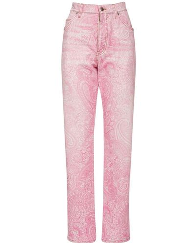 Etro Jeans Aus Denim Mit Druck - Pink