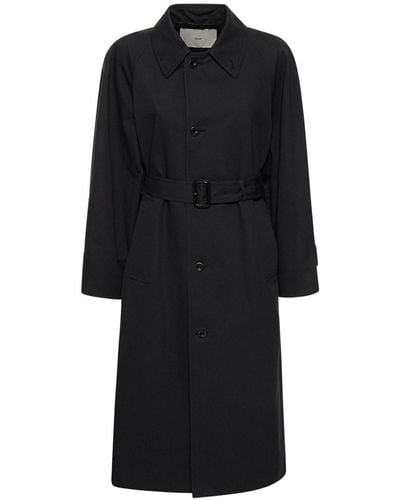 DUNST Trench-coat en coton mélangé volume mac - Noir