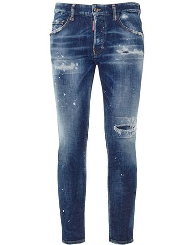 DSquared² Skater Stretch Cotton Denim Jeans - Blue