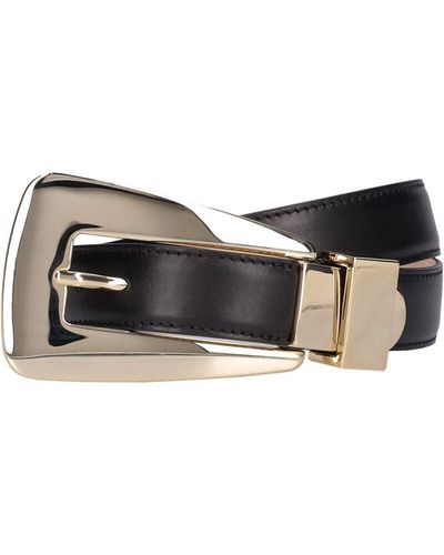 Khaite 30Mm Lucca Leather Buckle Belt - White