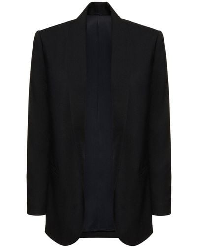 Brunello Cucinelli Wool Crepe Single Breast Jacket - Black