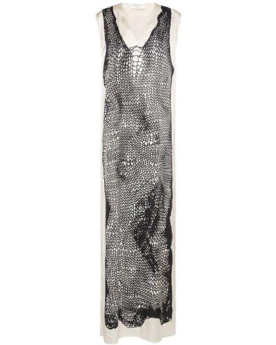 Sportmax Egeria Sleeveless Satin Long Dress - Gray