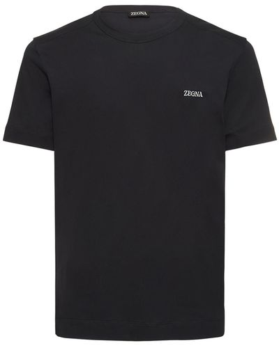 Zegna Short Sleeved T-Shirt - Black