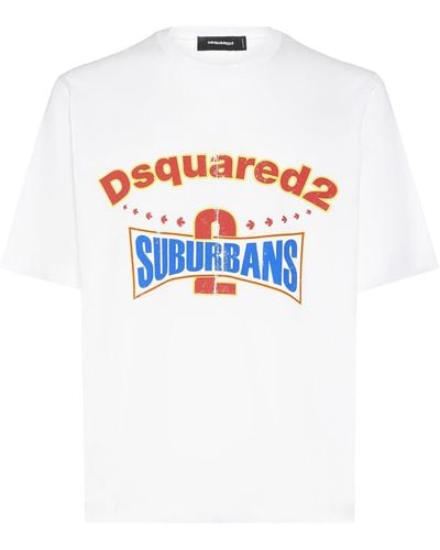 DSquared² T-shirt Aus Baumwolle Mit Logodruck - Weiß
