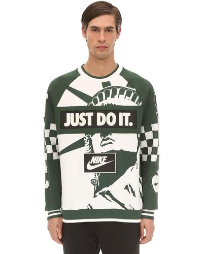 Nike Sweatshirt Aus Baumwollmischung "city Pack Nyc" - Grün