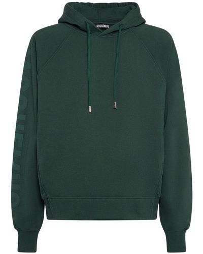 Jacquemus Sudadera de algodón le hoodie typo - Verde