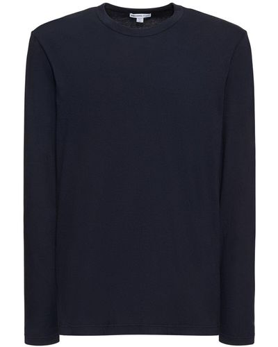 James Perse T-shirt en coton léger à manches longues - Bleu