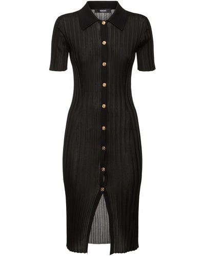 Versace Rib Knit Dress - Black