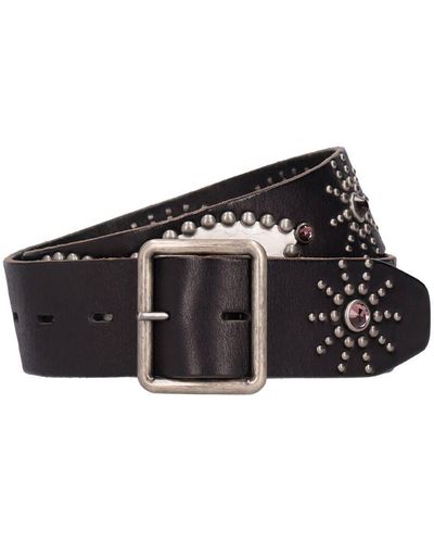 HTC 4.5Cm American Vintage Leather Belt - Black