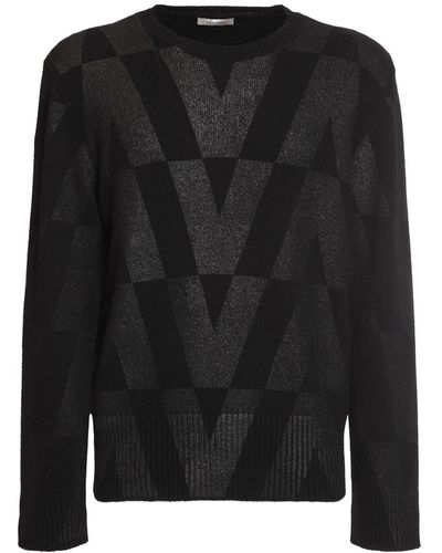 Valentino V Optical ウールニットセーター - ブラック