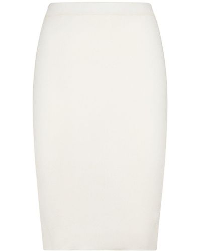 Saint Laurent Viscose Blend Pencil Skirt - White