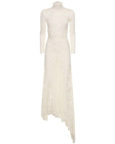 Philosophy Di Lorenzo Serafini Devoré Viscose Jersey Long Dress - White