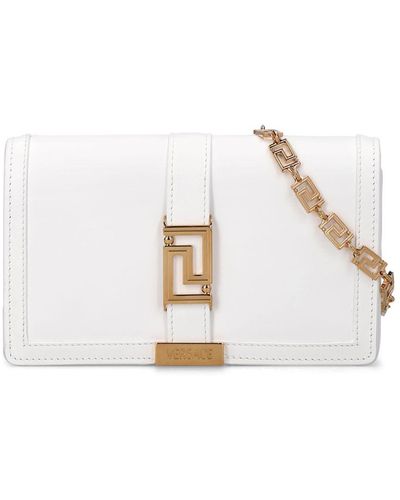 Versace Greca Goddess Leather Chain Wallet - Natural