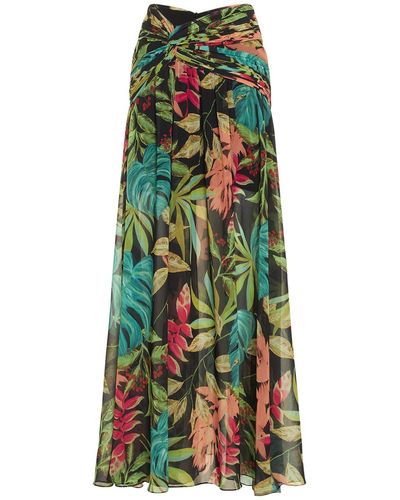 PATBO Tropicalia Hi-slit Printed Maxi Skirt - Multicolour