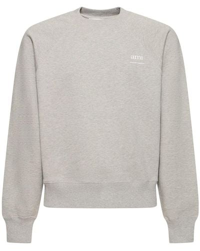 Ami Paris Sweatshirt Mit Logodruck - Grau