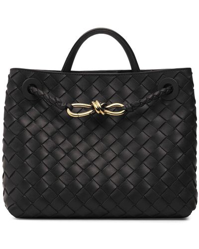 Bottega Veneta Small Andiamo Leather Top Handle Bag - Black
