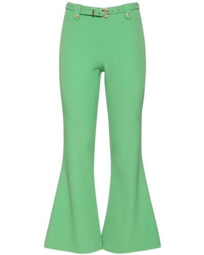 Versace Heavy Jersey Flared Trousers W/belt - Green