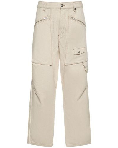 Isabel Marant Cotton blend cargo pants - Neutro