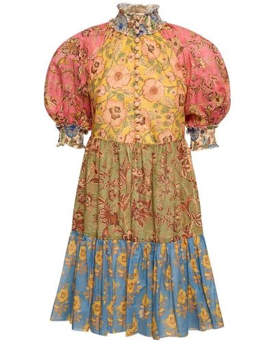Zimmermann Junie Lantern Cotton Mini Dress - Multicolor